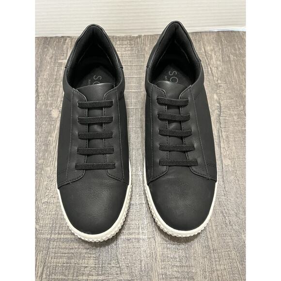 Soul Naturalizer Faux Leather Tia Step In Sneakers Women Laced Slip On Black, 8 - Picture 3 of 8